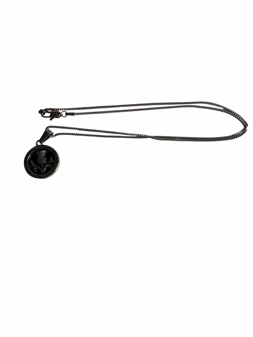 Men’s Scottish Victory Thistle Pendant Necklace 24” 316L Stainless Steel Chain - Picture 5 of 9